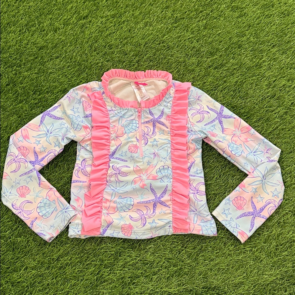 Betsy Johnson Long Sleeve Rash-guard Swim Top